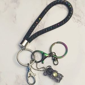 Black Iridescent Keychain